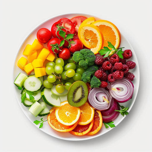 Realistic nutrition clipart on white background, bright colors