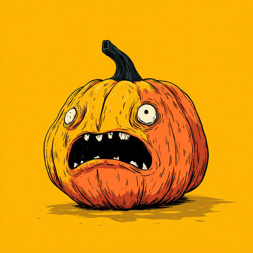 Halloween Pumpkin with a Humorous Face