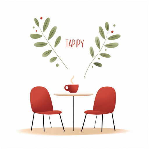 Happy Tuesday in Minimalist style, on white background