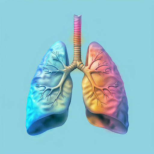 Realistic lungs clipart with random color background
