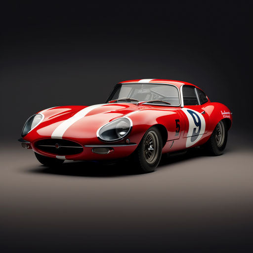 Jaguar E Type Car Racing Stripes