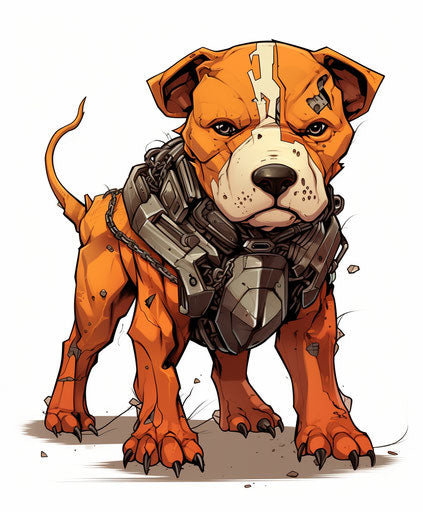 Pit bull puppy walking in the yard