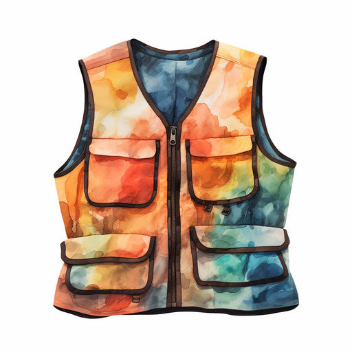 Vest clipart in the style of Oil painting, on a white background