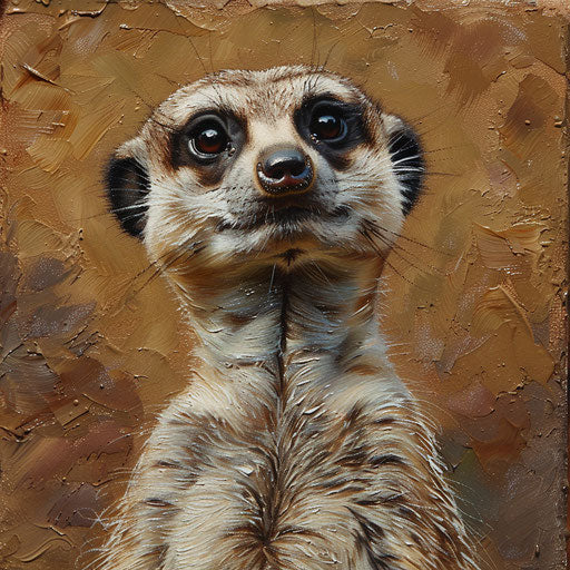 Curious and alert meerkat, high detail on fur texture
