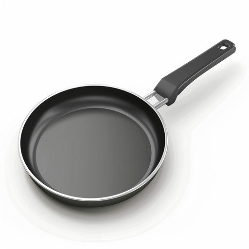 Realistic frying pan clipart on flat white background