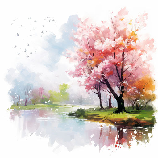 April illustration in the style of oil painting