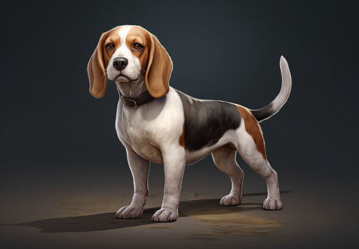 Dog with a tail sticking out of the ground