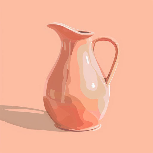 Realistic style jug clipart on pastel peach background
