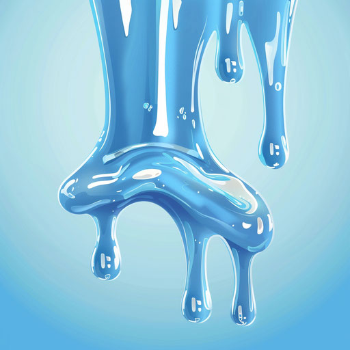 Drip clipart in photo realistic style with a flat blue background