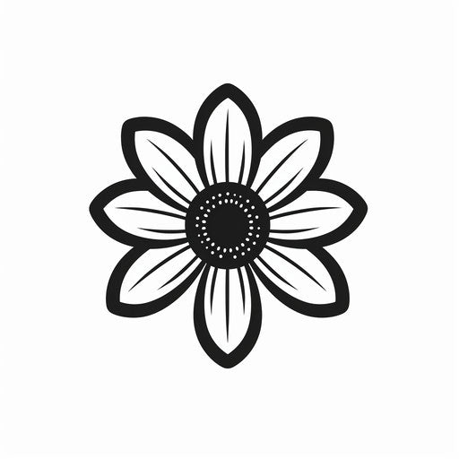 Minimalist black and white flower