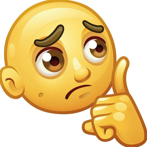 Contemplation of a yellow face with hand on chin