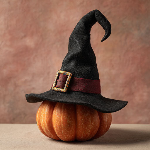 Black Witch's Hat on a Pumpkin