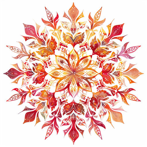 Bohemian tattoo sketch of a mandala-inspired snowflake