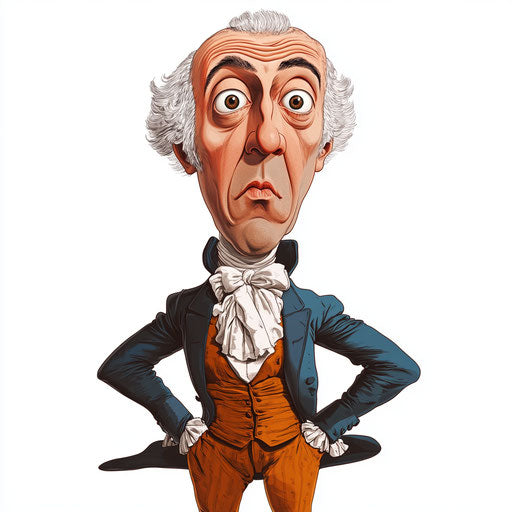 Humorous caricature of an Antoine Lavoisier clipart