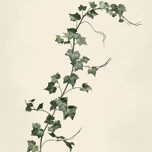 Realistic ivy on flat cream background
