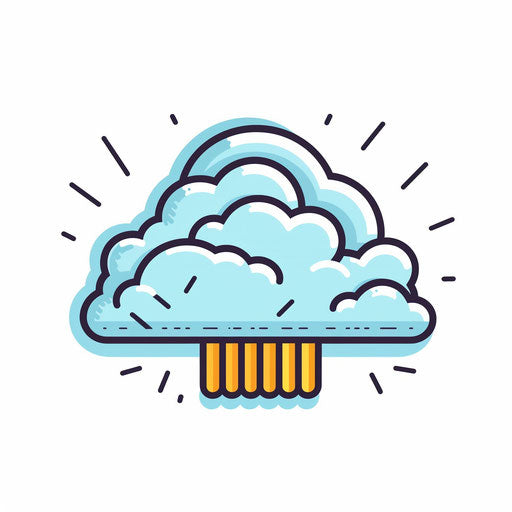 Minimalist-style storm illustration, on a white background