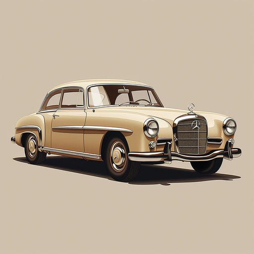 Classic car in champagne color