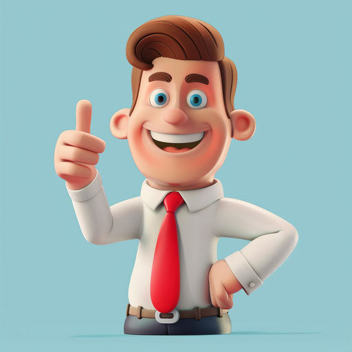 Realistic illustration of good job on flat blue background