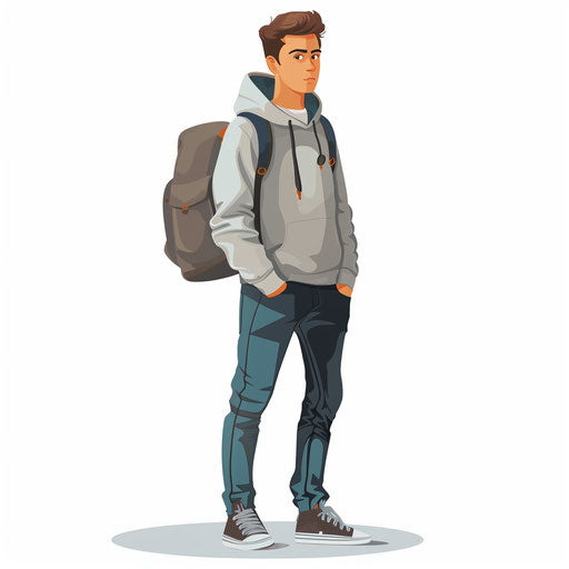 Student clipart in a photo realistic style on white background