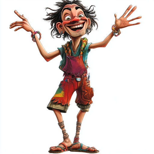 Humorous caricature of a fair caricature clipart with human characteristics