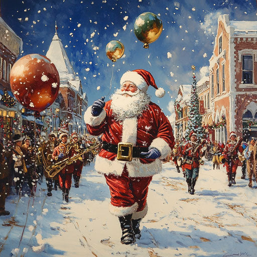 Festive parade on Main Street