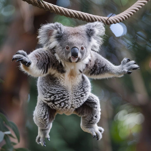 Koala showing agility in natural setting