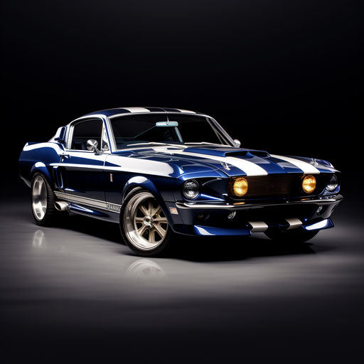 Front view of the classic Ford Mustang GT Shelby