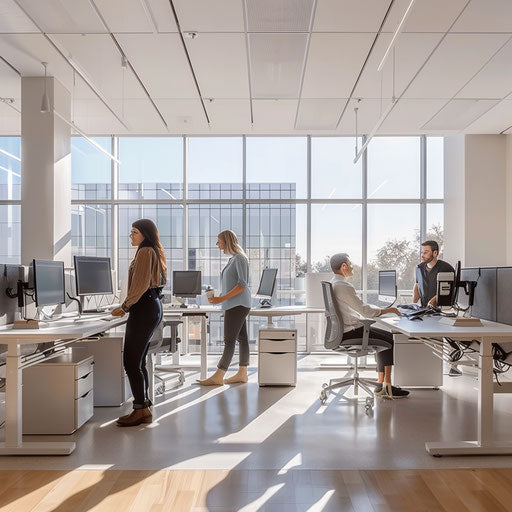 Productive office space with employee collaboration