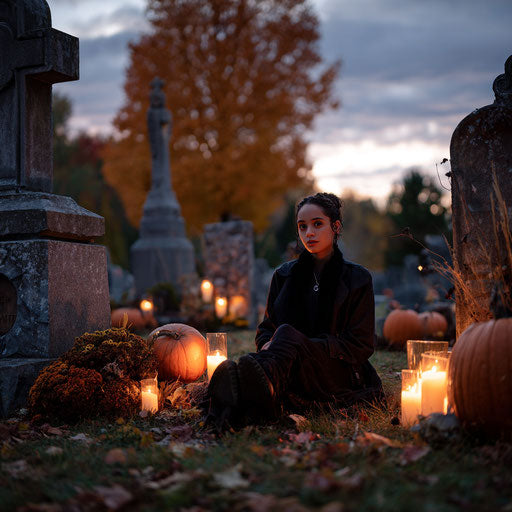 Somber yet Festive Autumn Scene for Halloween