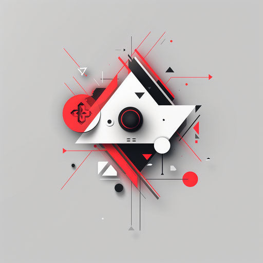 Minimalist logo for gamers with geometric shapes in monochrome