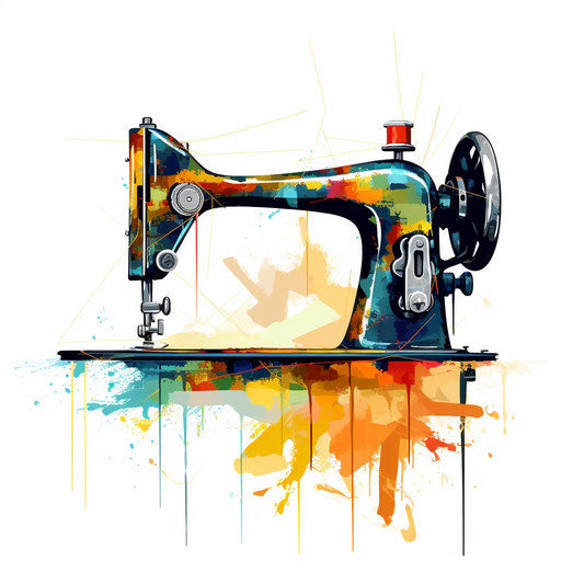 Sewing machine in the style of Impressionistic Art