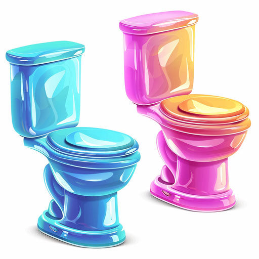Realistic toilet clipart on white flat background