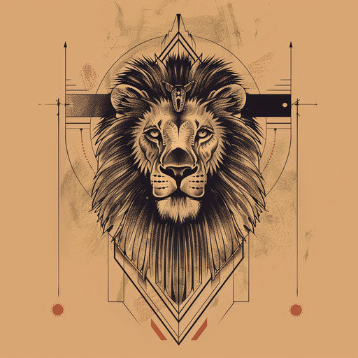 Sketch of tattoo inspired by Ancient Egyptian art of Lion of Judah