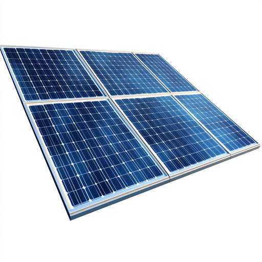 3D solar panel on flat white background