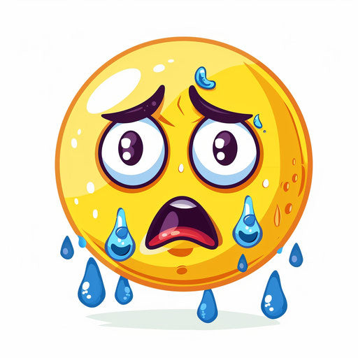 Minimalistic weeping face emoji illustration