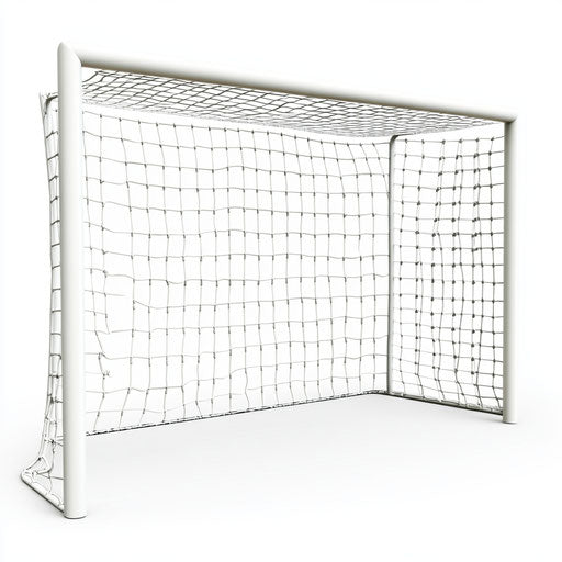 3D soccer goal on flat white background, isolated clipart