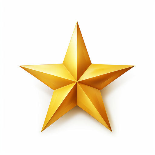 Yellow star clipart in the style of Chiaroscuro Art, on white background
