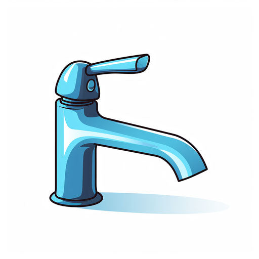 Faucet clipart in minimalist style, on white background