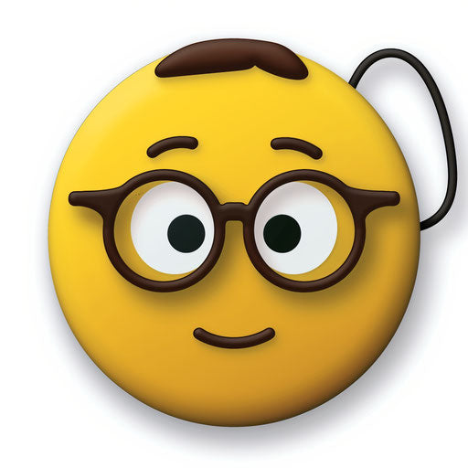 Cool face with glasses on white background