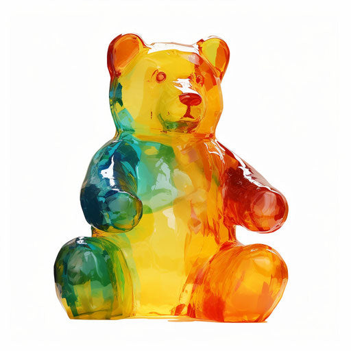 Gummy bear clipart in the style of Impressionistic Art