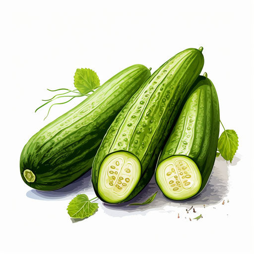 Cucumber illustration in the Chiaroscuro Art style