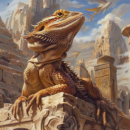 The bearded dragon guardian of ancient ruins