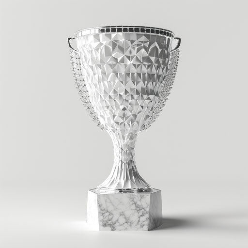 Photo realistic trophy clipart on flat white background