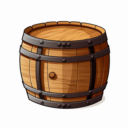 Minimalist barrel illustration on white background