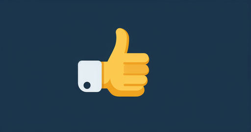 Flat illustration of a 'like' sign icon