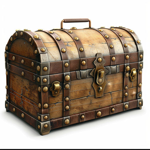 Treasure box clipart in photo realistic style