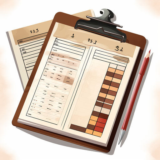 Chiaroscuro Art-style report card clipart on white background