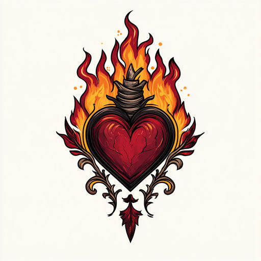 Beautiful clipart style flat tattoo sketch heartless tattoo