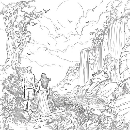 Exploring a waterfall in Eden