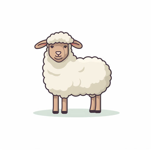 Minimalist sheep clipart on white background
